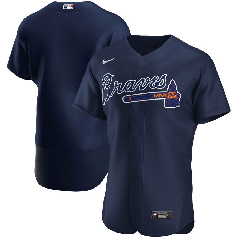 Atlanta Braves Men Nike Navy Alternate 2020 Authentic Team Name MLB Jersey